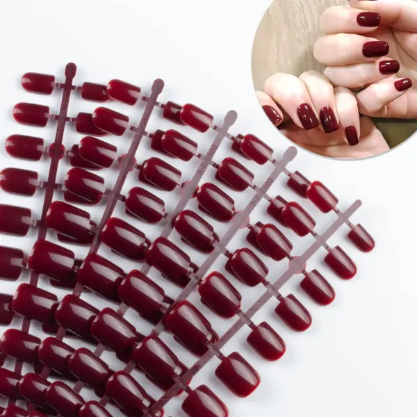 30 pcs Red Cat Eye Glossy Fake Nails (1 Set)